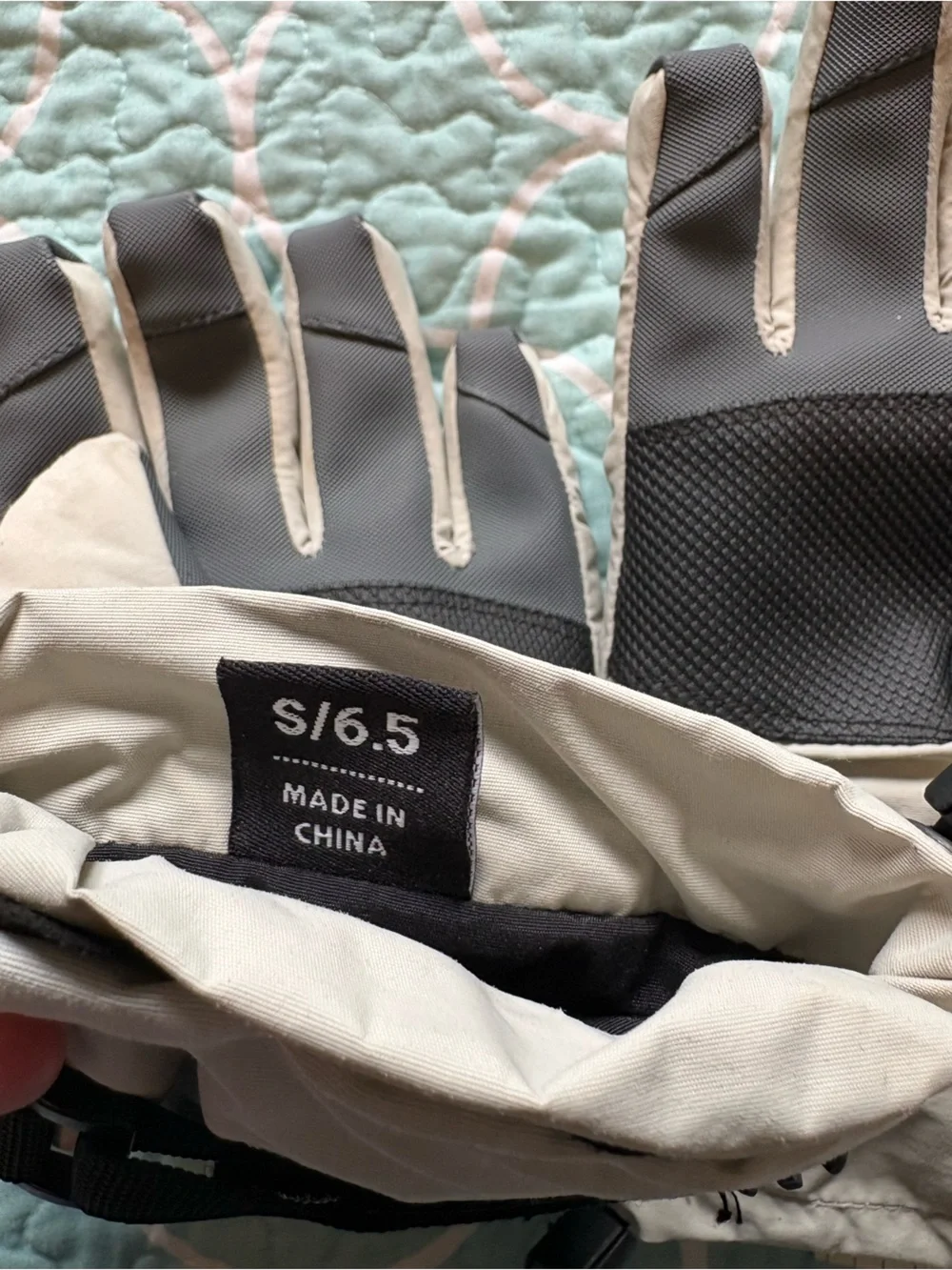 Scott Beige and Black Ski Glove Pair